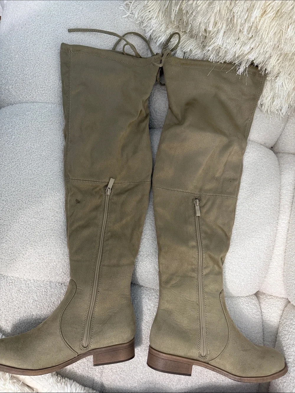 Journee Collection Olive Green Over-the-Knee Flat Boots